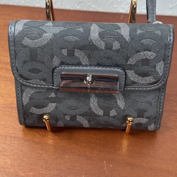 Coach Gray Patterned Men's Wallet - Picture 1 of 8